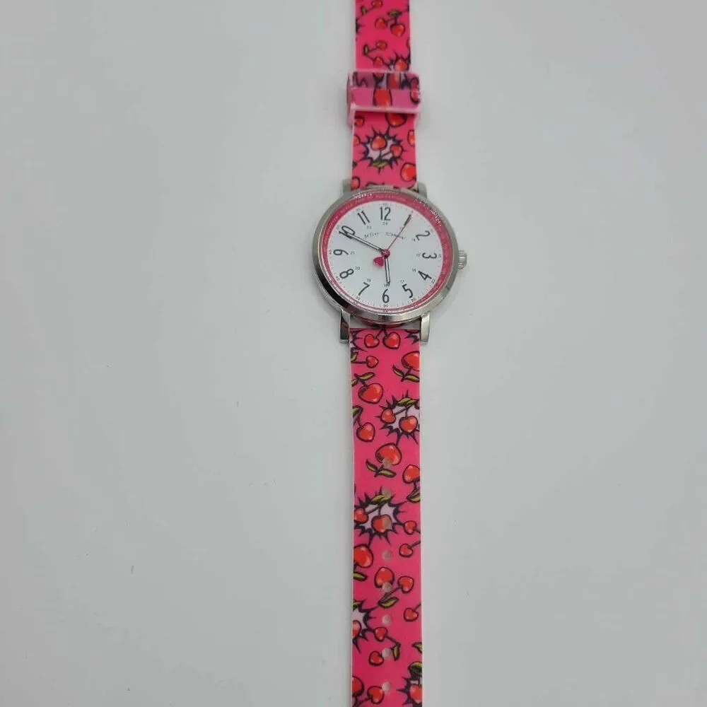 Betsey Johnson Red Cherries Nurses Watch NWOT! WORKS!